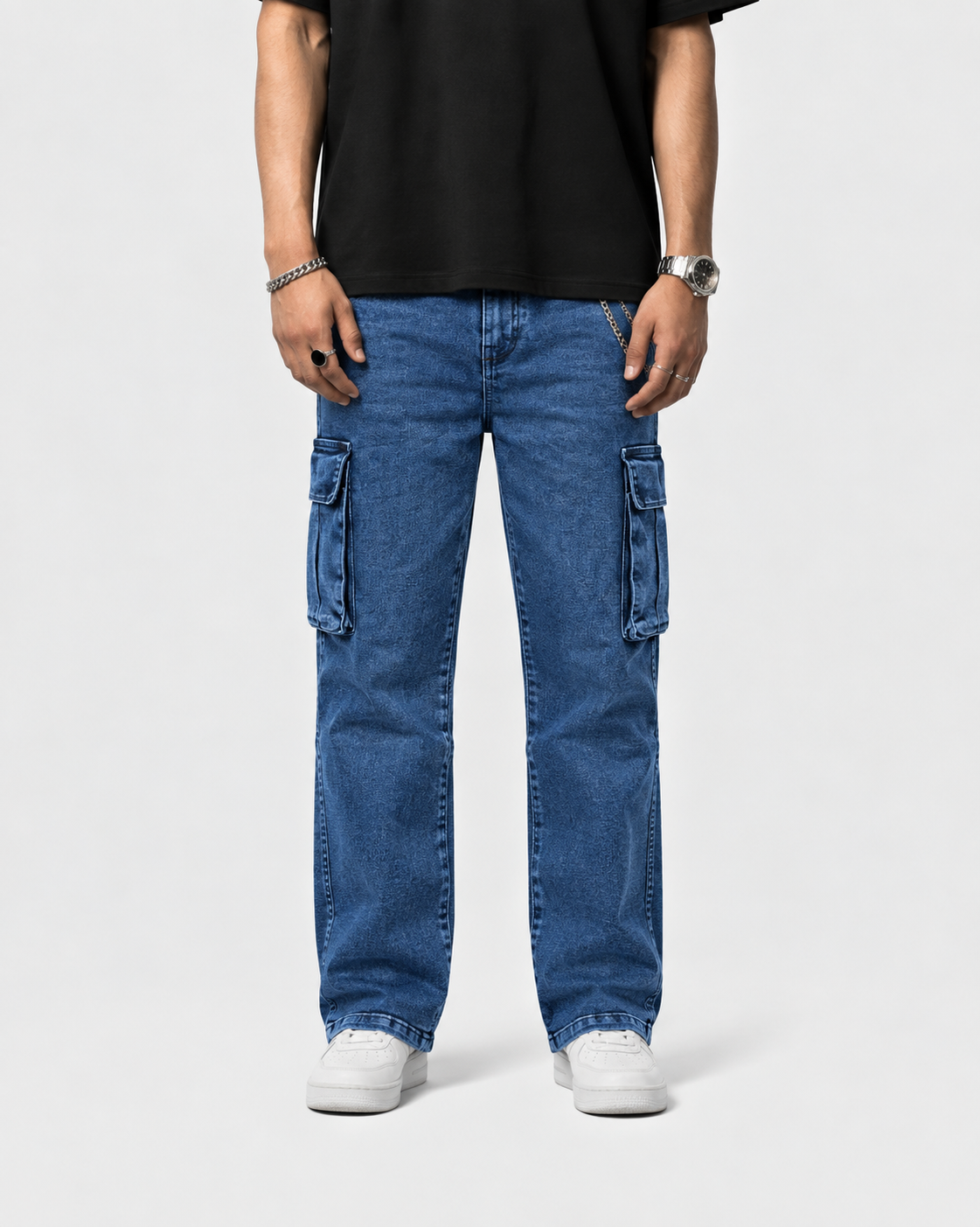 Six Pocket Baggy Jeans — Blue