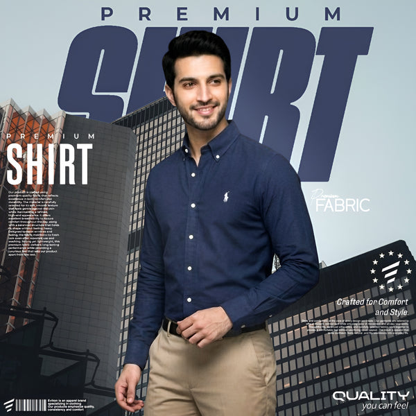 Classic Navy Blue Oxford Shirt