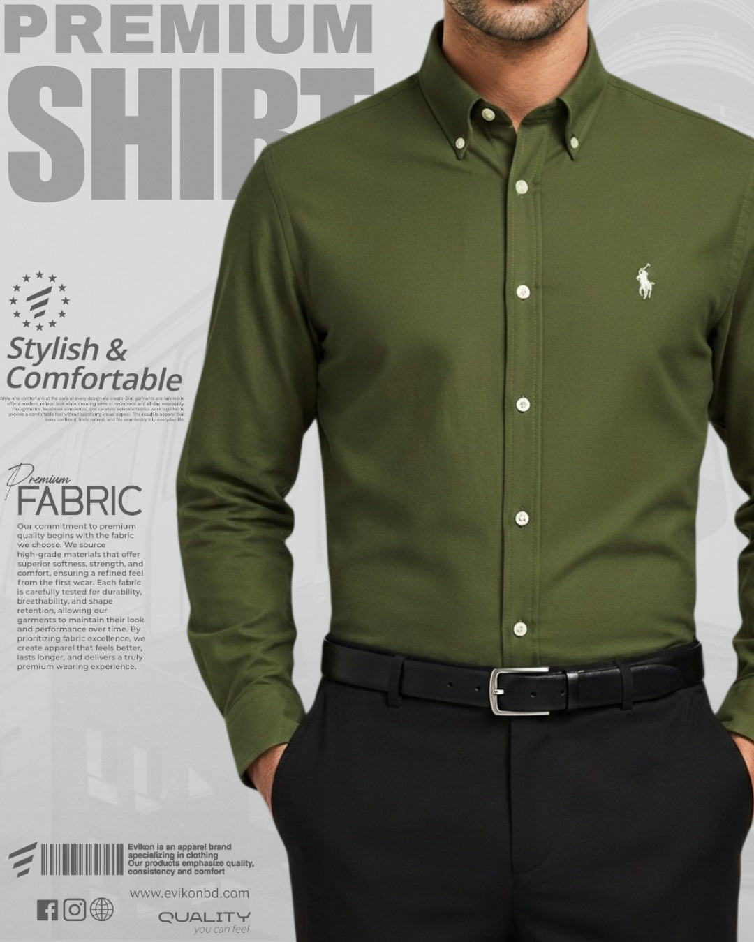 Classic Olive Oxford Shirt