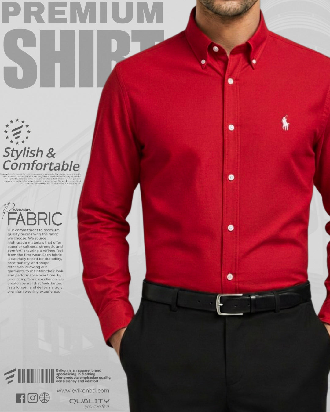 Classic Red Maroon Oxford Shirt