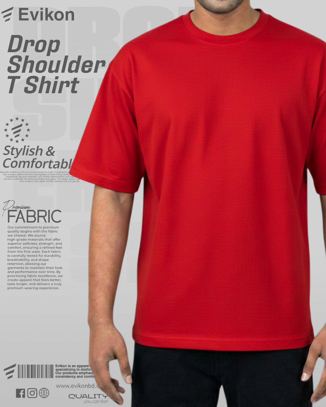 Premium Drop Shoulder (Maroon)