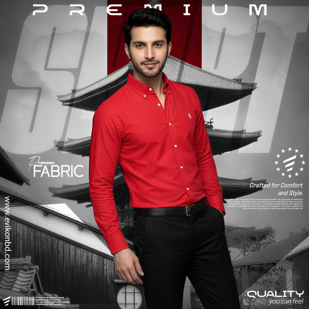 Classic Red Maroon Oxford Shirt