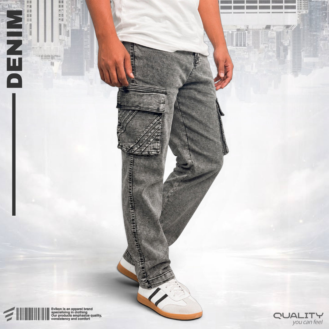 Premium 6 Pocket Baggy Jeans (Ash)
