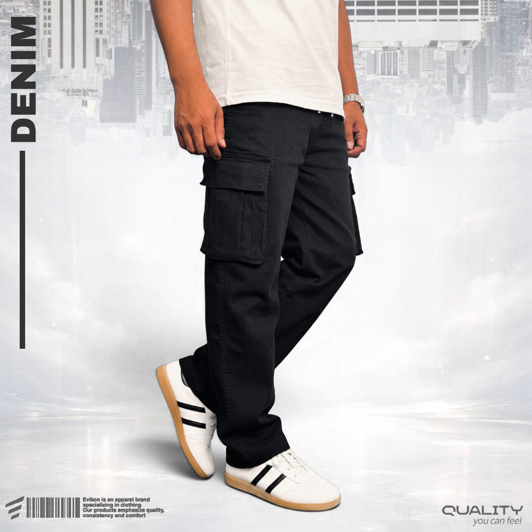 Premium 6 Pocket Baggy Jeans (Black)