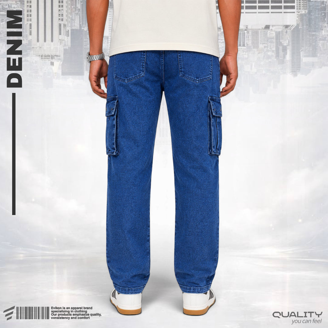 Premium 6 Pocket Baggy Jeans (Blue)