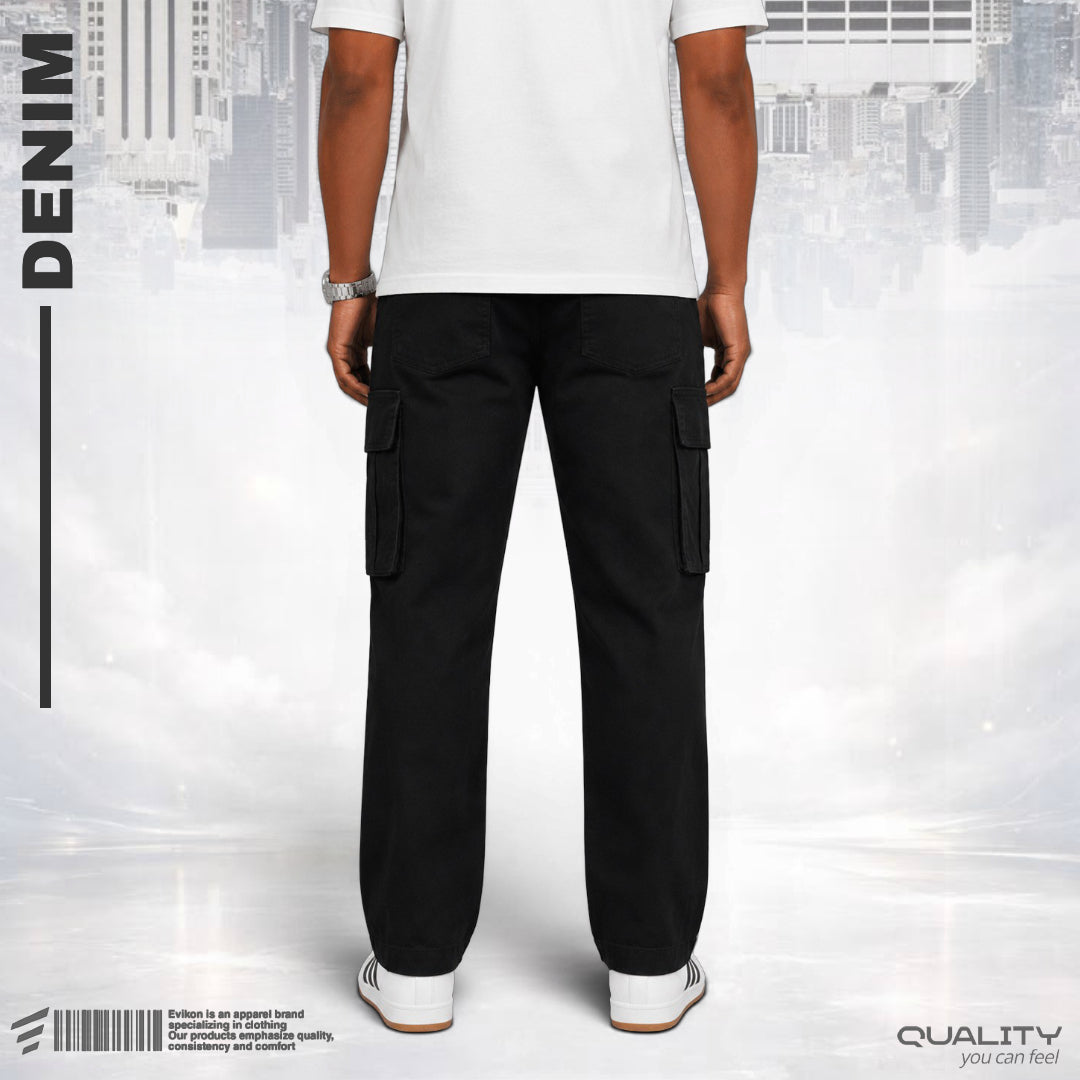 Premium 6 Pocket Baggy Jeans (Black)