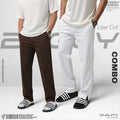 Low Cut Baggy Combo (White & Coffee)
