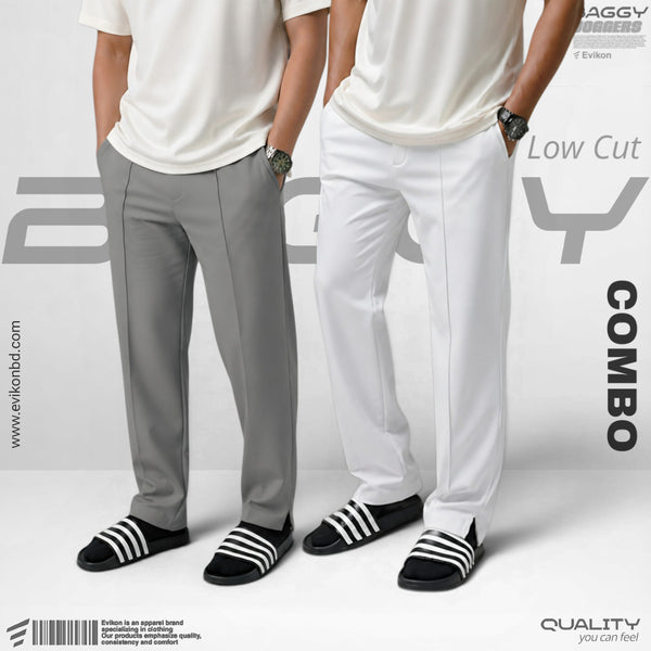 Low Cut Baggy Combo (White & Ash)