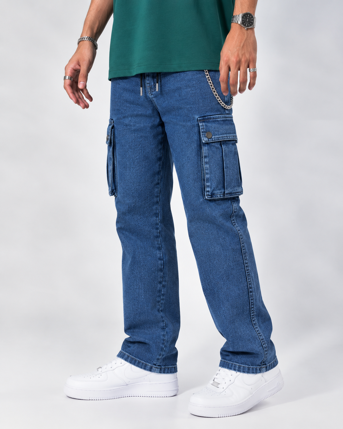 Six Pocket Baggy Jeans — Deep Blue