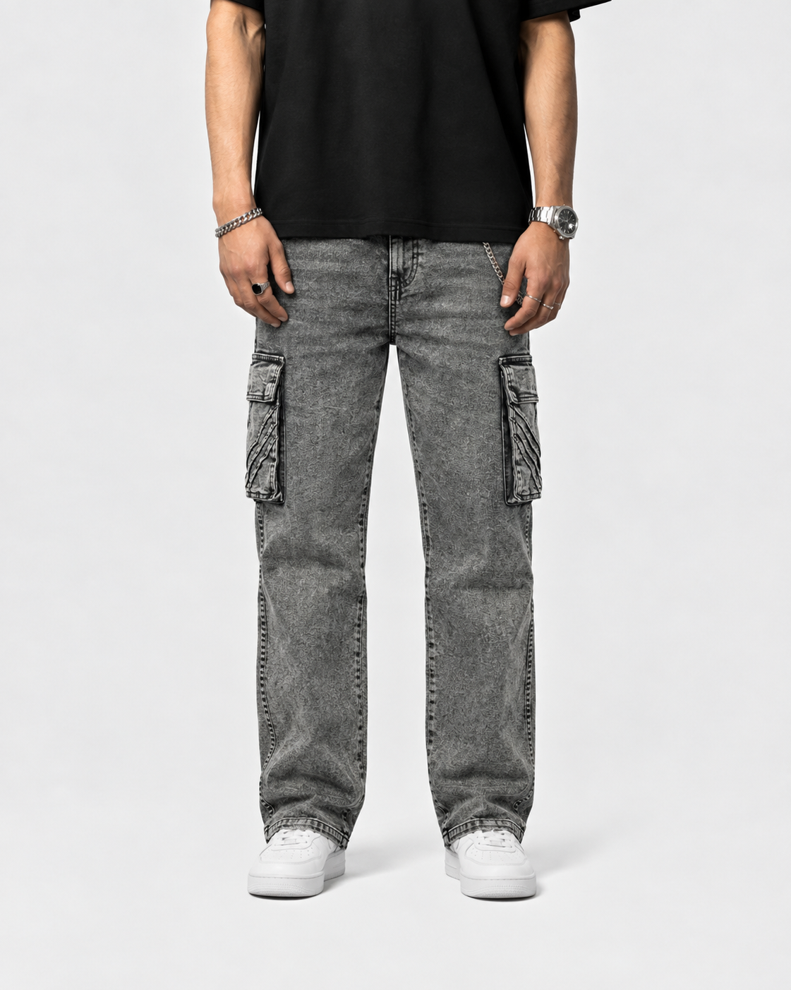 Six Pocket Baggy Jeans — Ash