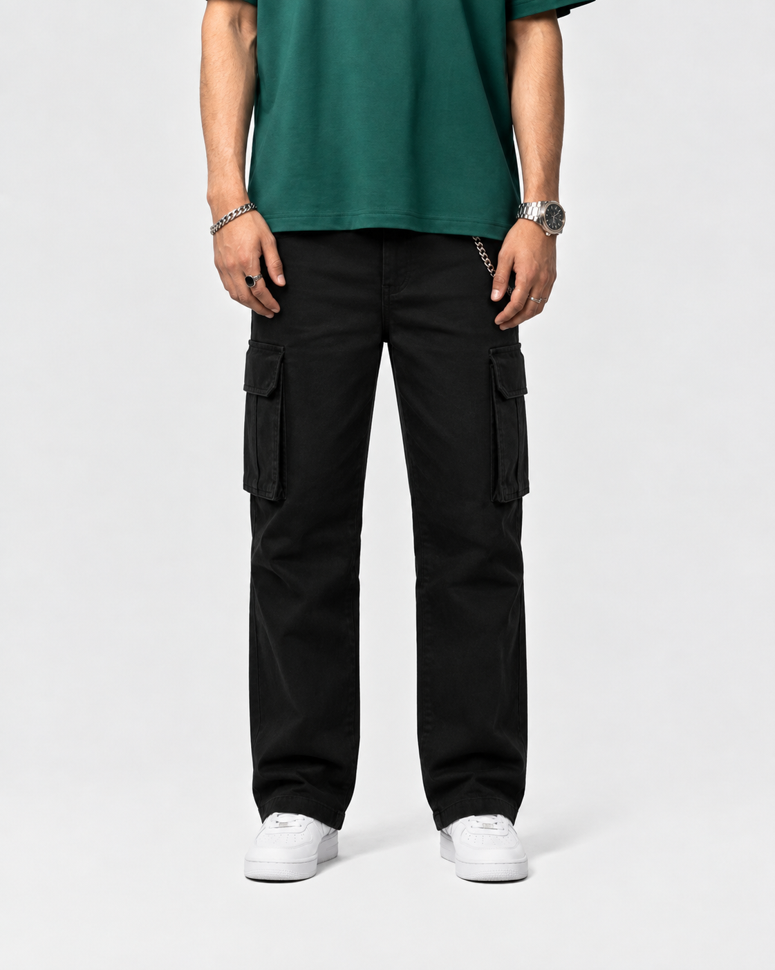 Six Pocket Baggy Jeans — Black