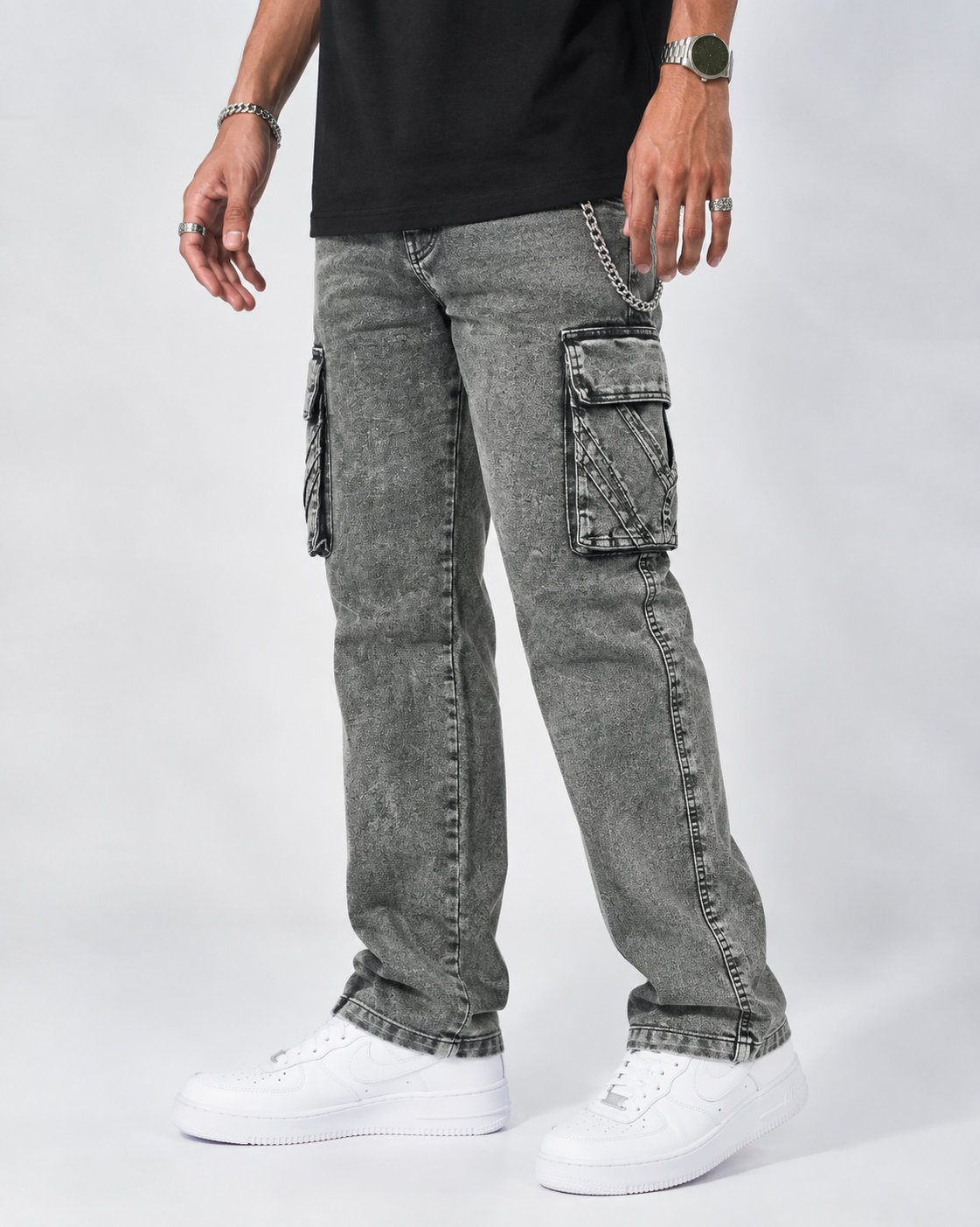 Six Pocket Baggy Jeans — Ash