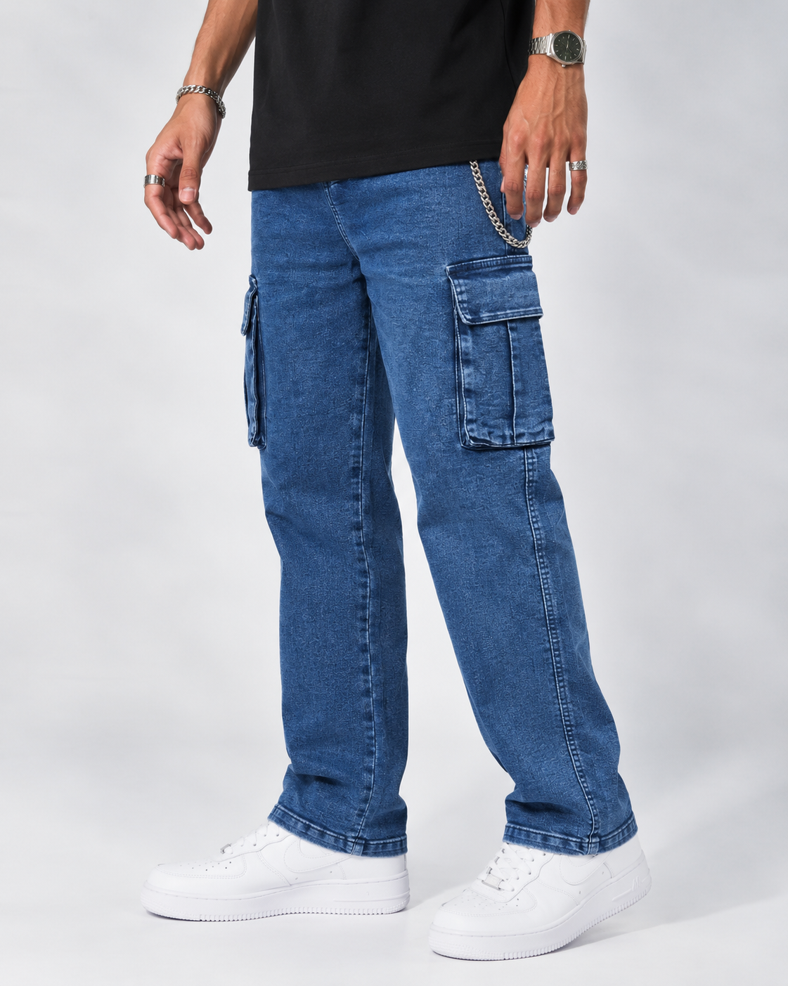 Six Pocket Baggy Jeans — Blue