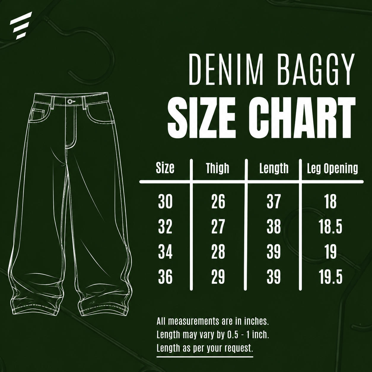 Premium 6 Pocket Baggy Jeans (Blue)