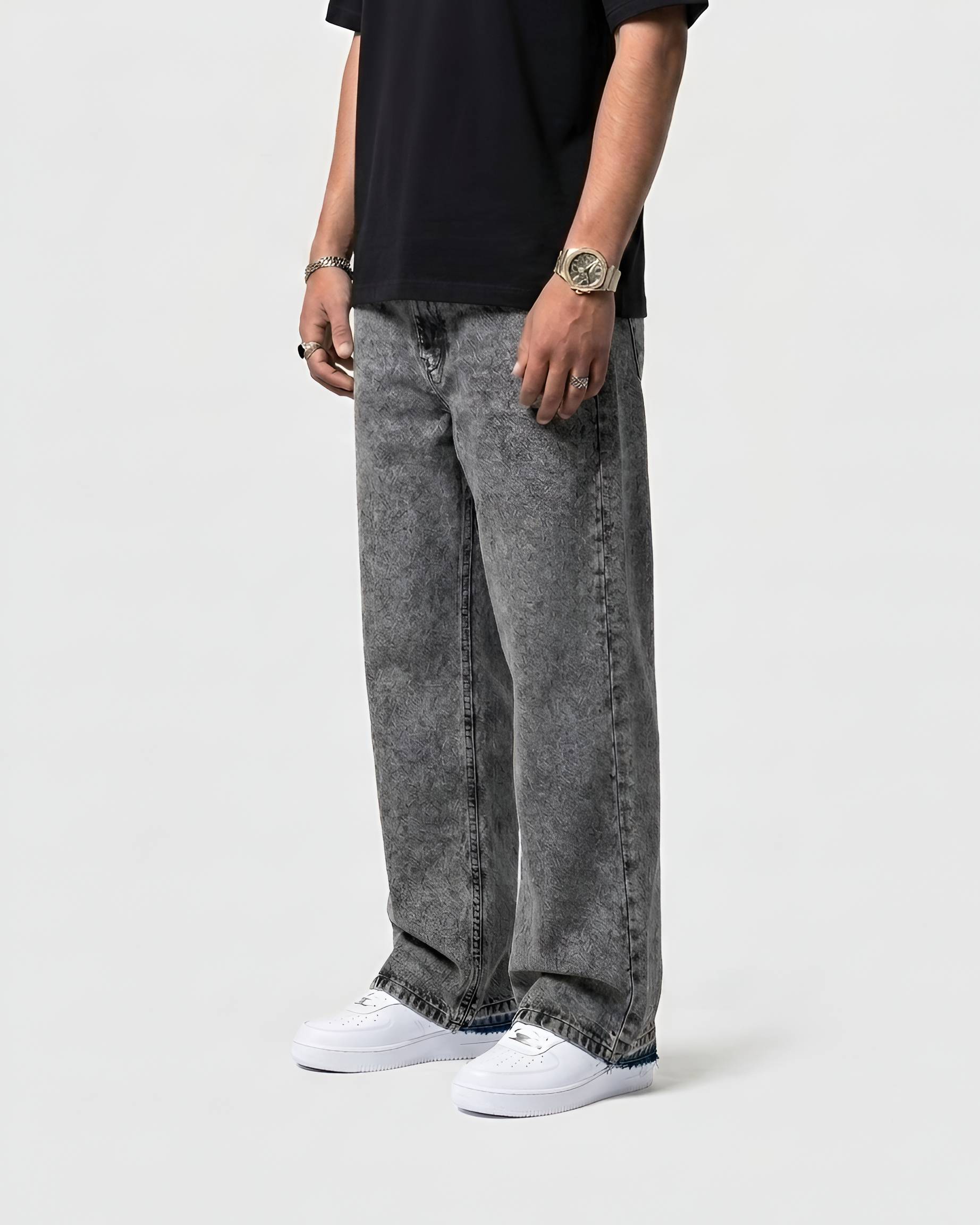 Premium Semi Baggy Jeans - Ash