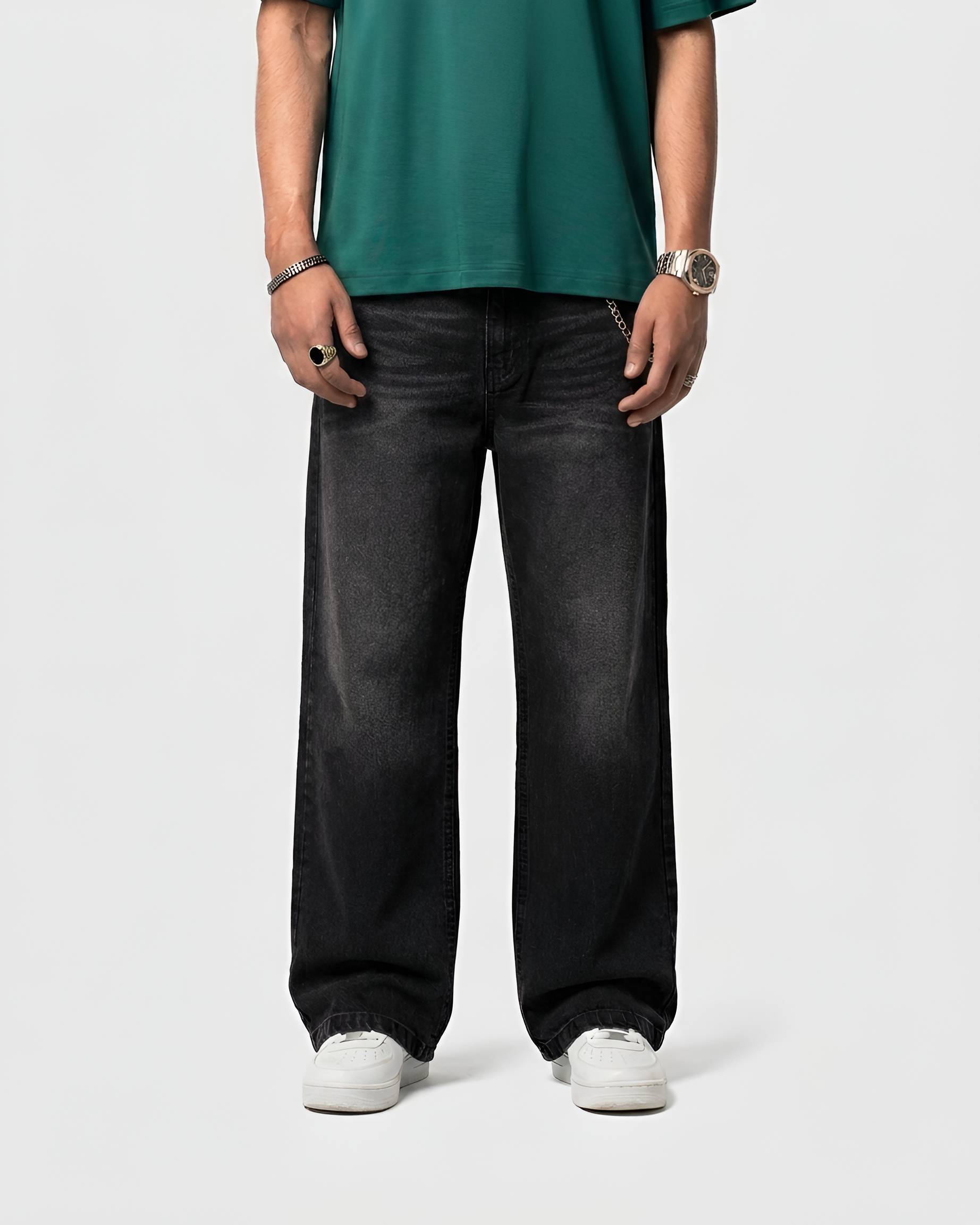 Premium Semi Baggy Jeans - Black
