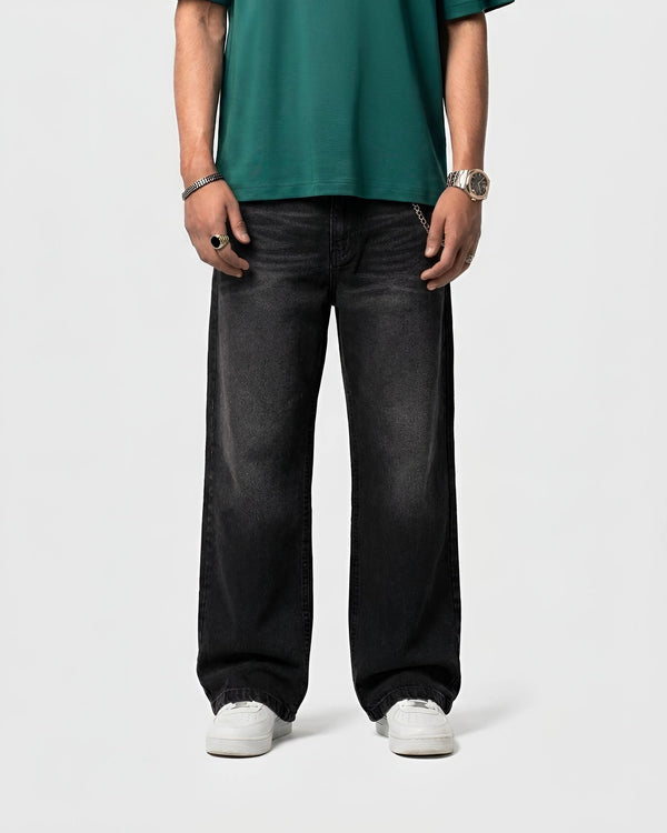 Premium Semi Baggy Jeans - Black