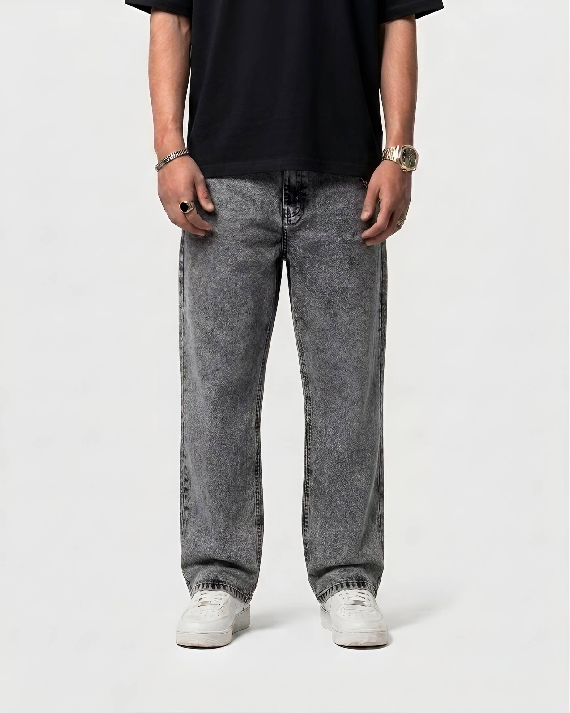 Premium Semi Baggy Jeans - Ash