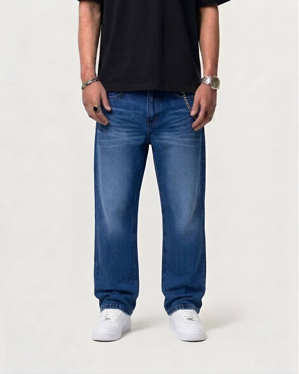 Premium Semi Baggy Jeans - Deep Blue