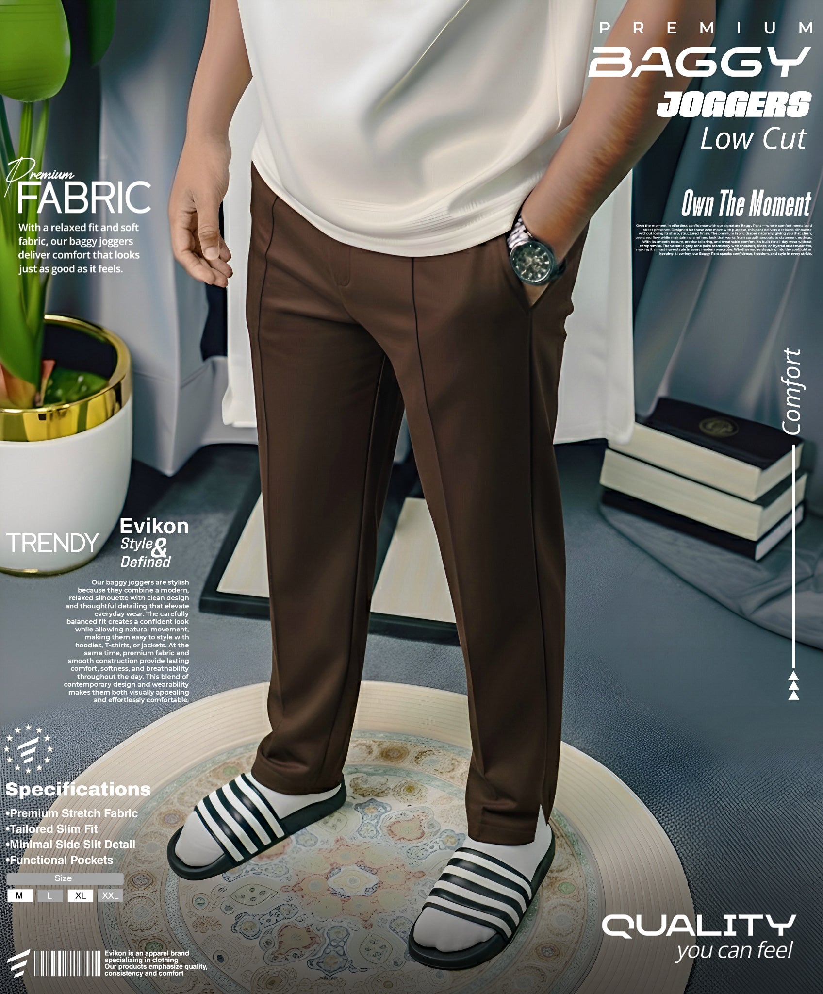 Low Cut Baggy Jogger (Coffee)